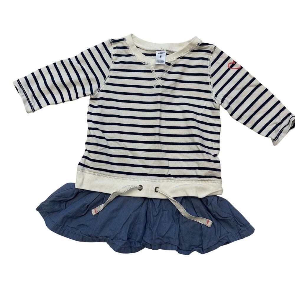 Nautical Stripes Chambray Skirted Top sz 5 Nautical theme top